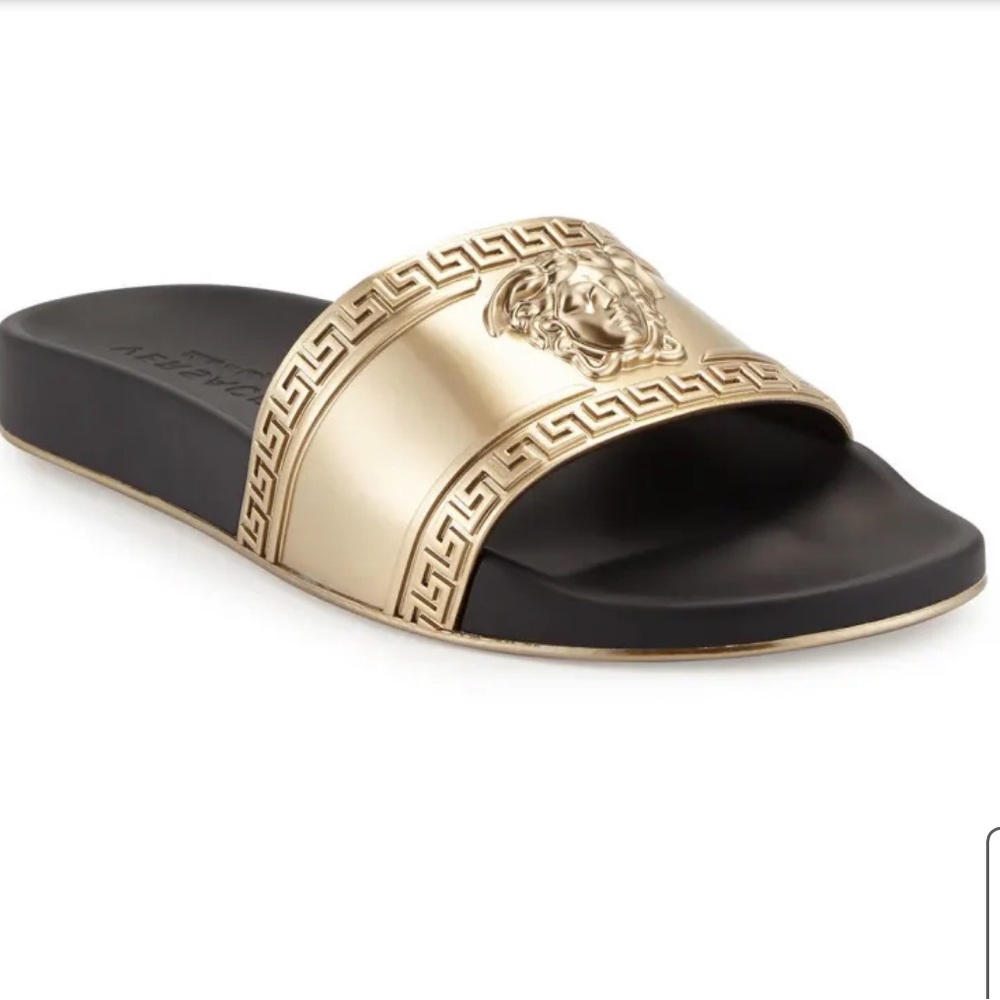Versace Men's Medusa-Head Slide Sandals Size 43 (US 10)